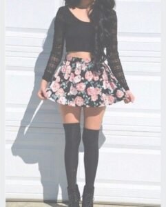 floral skater skirt