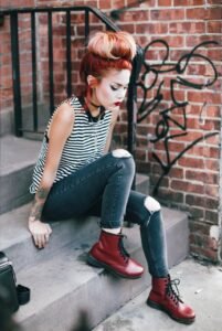 red docs combat boots